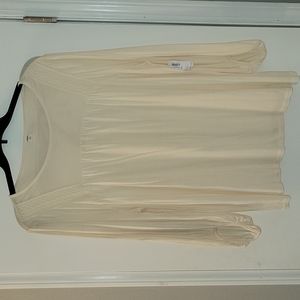 Old Navy Balloon Long Sleeve Rayon Blouse, XXL, Cream